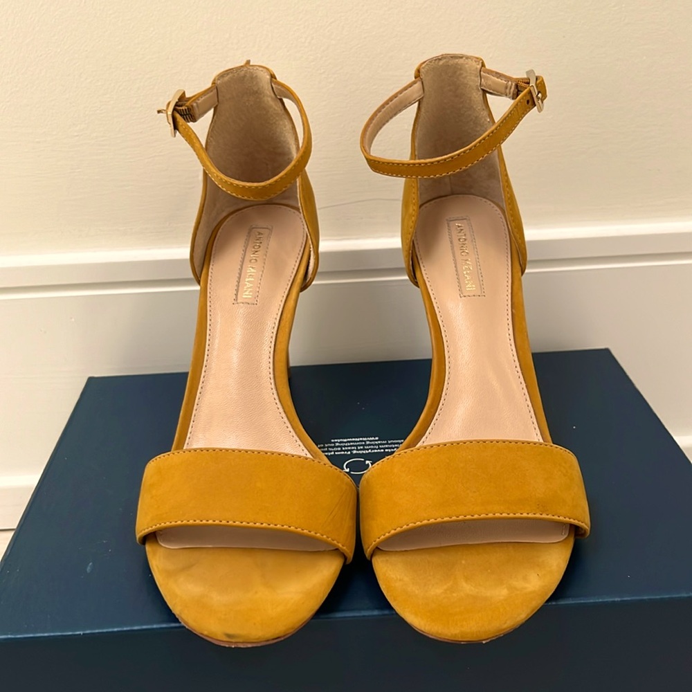 Sandals, mustard color, great with jeans!  Barely used.